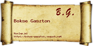 Bokse Gaszton névjegykártya